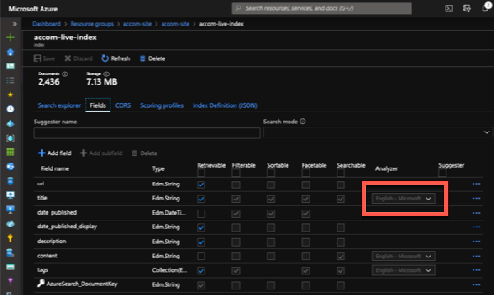 Create Search Index Create Search Index
